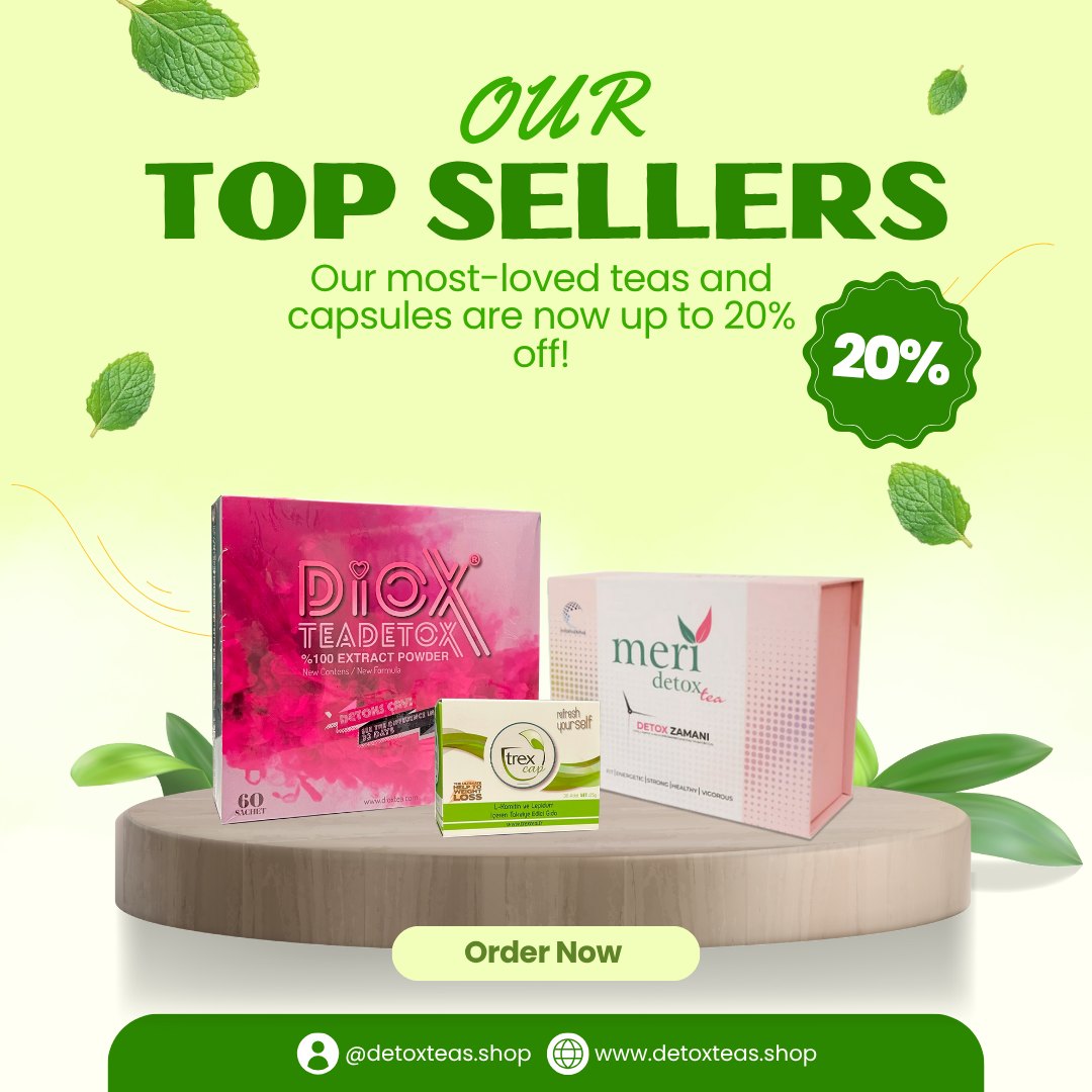 🍃 Our Best-Selling Detox Picks Are Now on Sale! Diox Tea, Trex Capsule, and Meri Detox Tea the most-loved products by o…